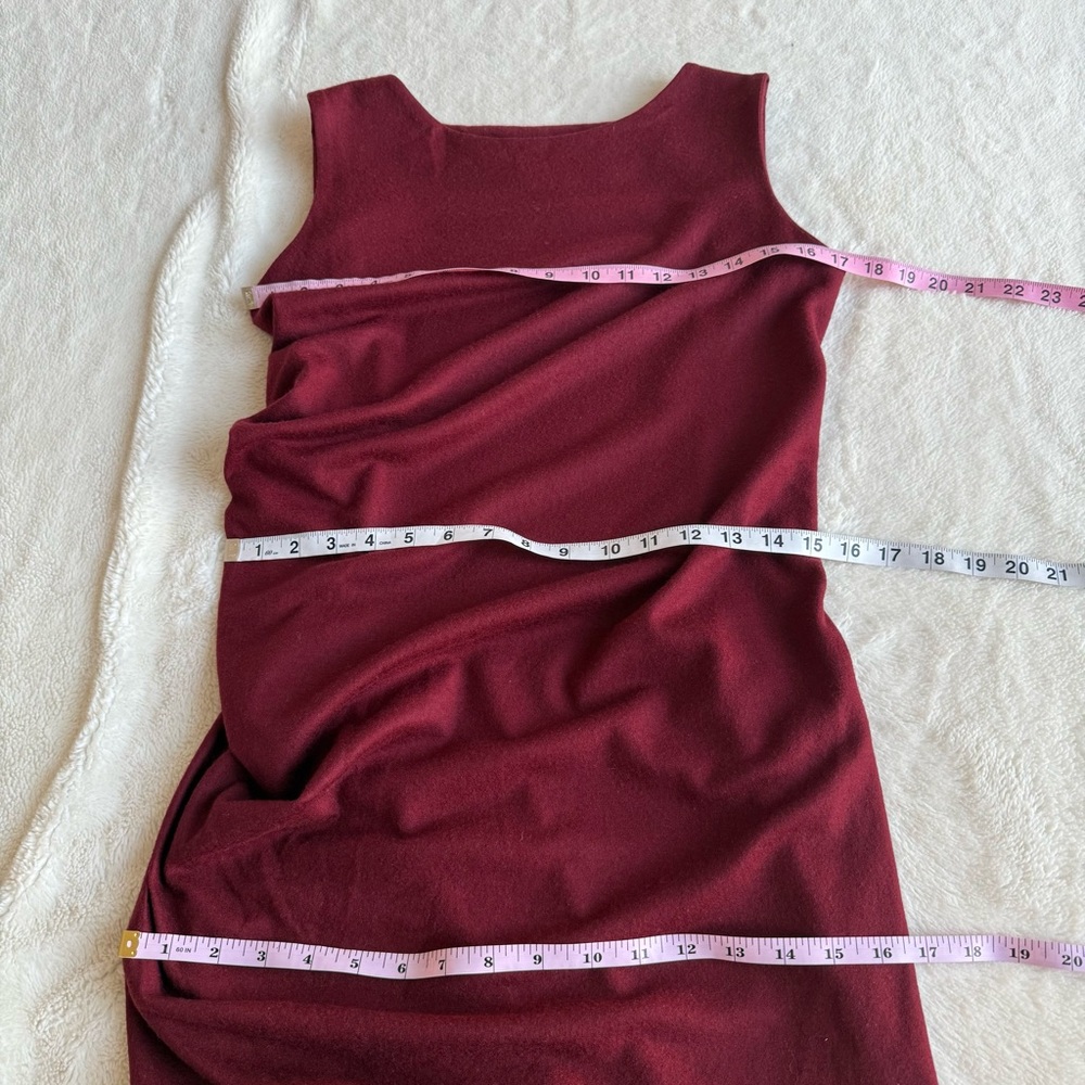 Jil Sander Wool Dark Red Sleeveless Knee Length Dress M (8) - Picture 5 of 10
